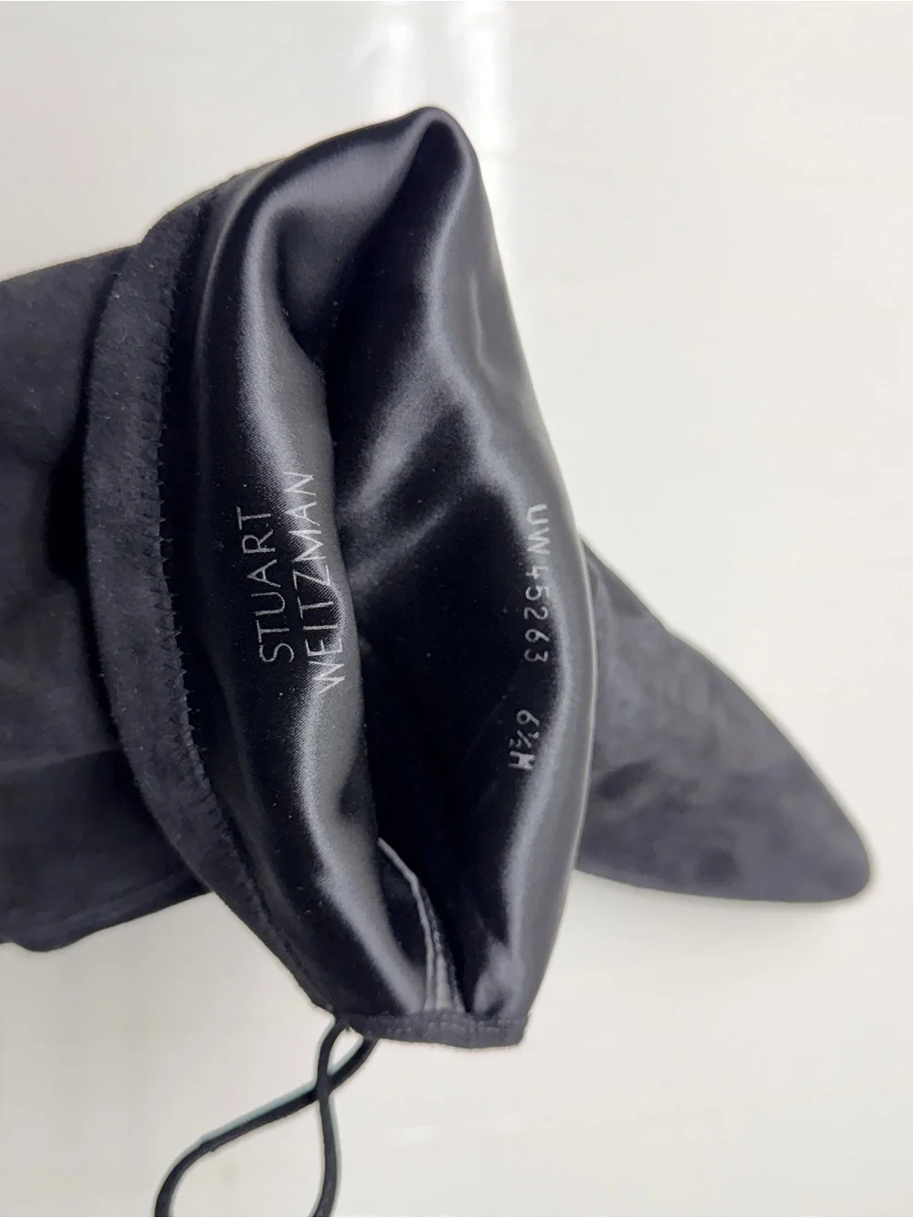 Stuart Weitzman Over The Knee Suede Chunky Heel Boot Black size 6.5 M